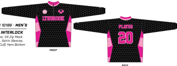 POLY PERFORMANCE 1/4 ZIP  W/ FULL SUBLIMATION AND NAME & NUMBER ON BACK