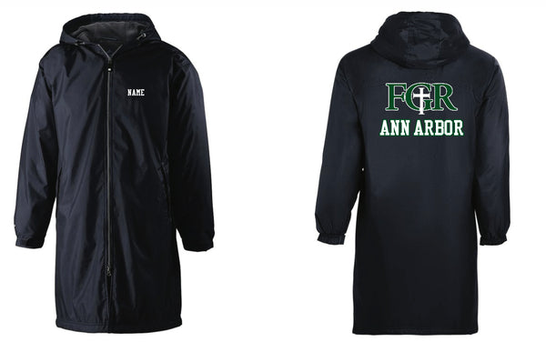 BLACK FGR ANN ARBOR JACKET W/ NAME ON FRONT