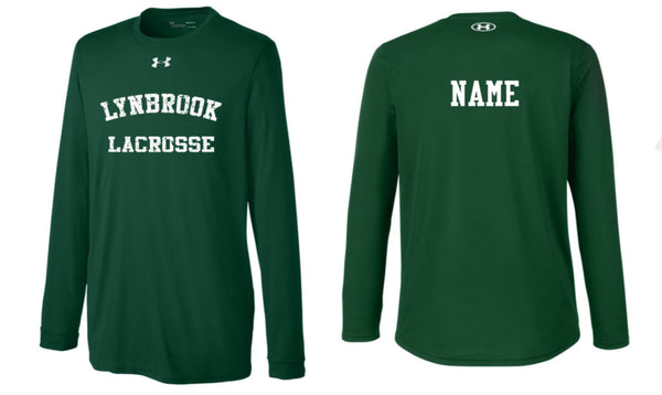 GREEN UNDER ARMOUR UNISEX Long Sleeve Tee W/ NAME ON BACK