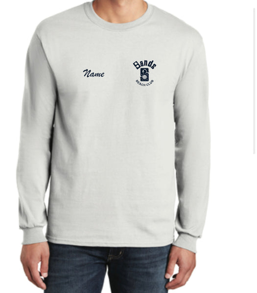WHITE LONG SLEEVE SHIRT W/ NAME ON CHEST
