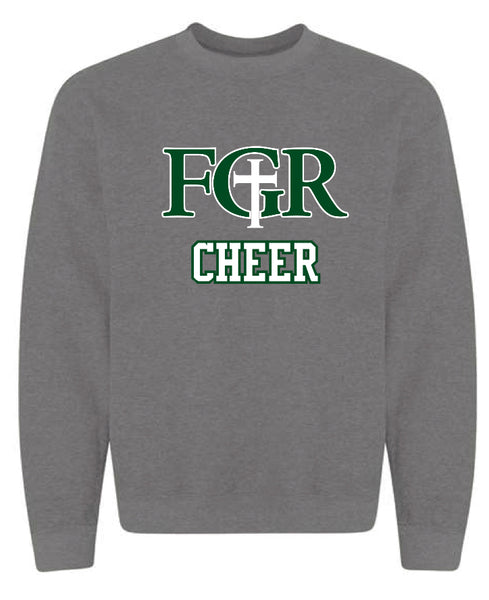 GREY FLEECE  UNISEX CREW WITH TACKLE TWILL CHEER