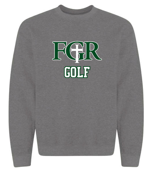 GREY FLEECE  UNISEX CREW WITH TACKLE TWILL GOLF