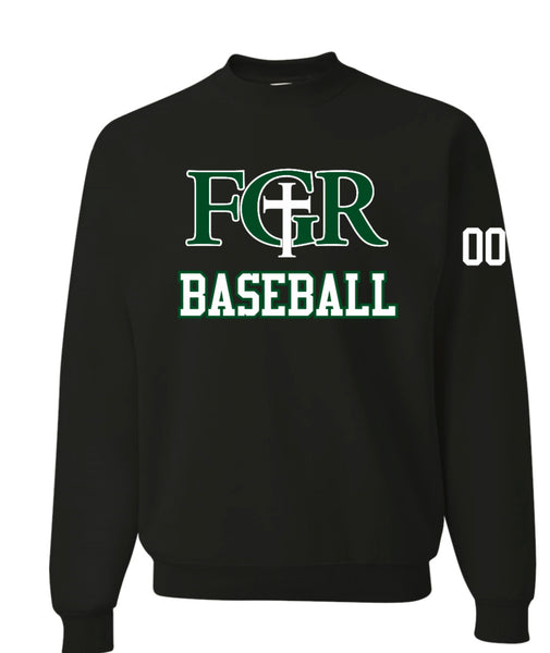 BLACK FLEECE  UNISEX CREW WITH TACKLE TWILL BASEBALL   - NUMBER ON SLEEVE