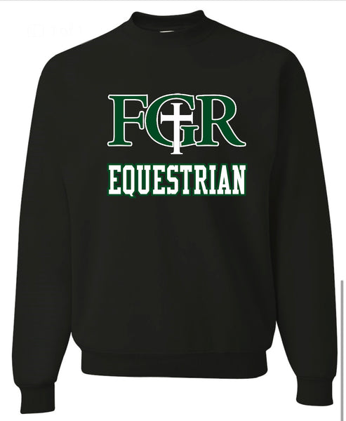 BLACK FLEECE  UNISEX CREW WITH TACKLE TWILL EQUESTRIAN