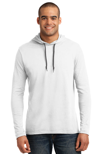 White Unisex Long Sleeve Hoody w/ Logo