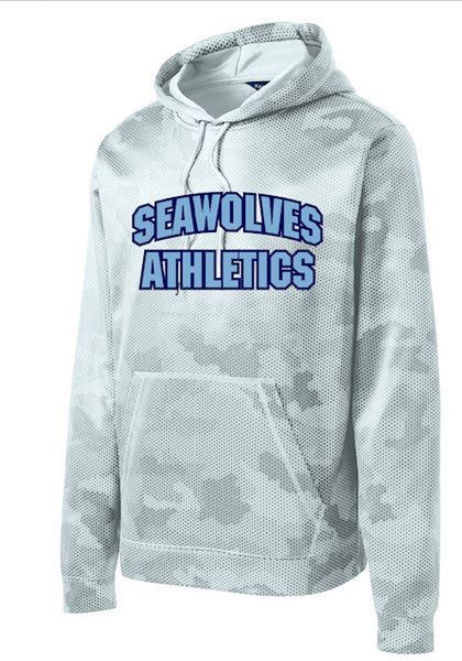 SPORTS TEK SILVER CAMOHEX  DRI FIT HOODY