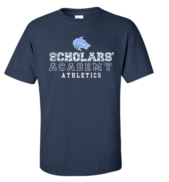 BELLA NAVY SHORT SLEEVE  COTTON SHIRT