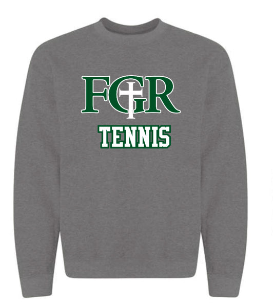 GREY FLEECE  UNISEX CREW WITH TACKLE TWILL TENNIS