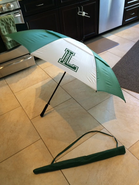 Green and White Umbrella