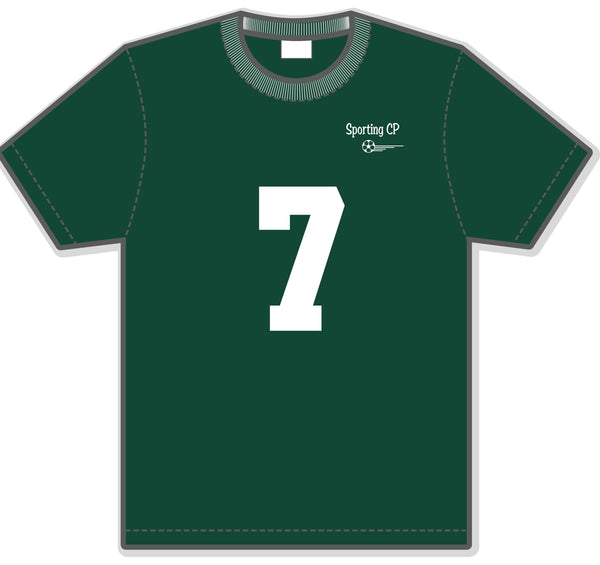 GREEN/WHITE  JERSEY WITH LOGO AND NUMBER ON FRONT AND BACK